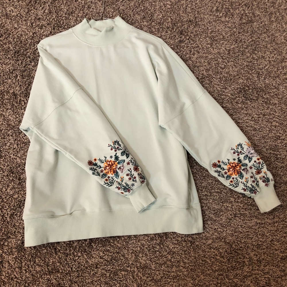 Mint Green Long Sleeve Turtleneck Top